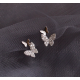 sterling silver double butterfly earrings