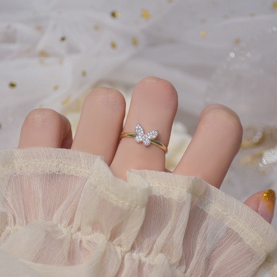 butterfly crystal ring