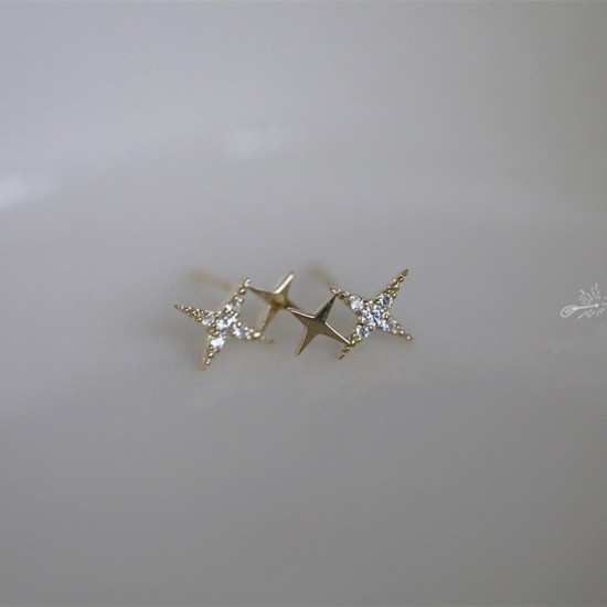 crystal sparkle stud sterling silver earrings