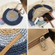 ocean eyes woven straw bag